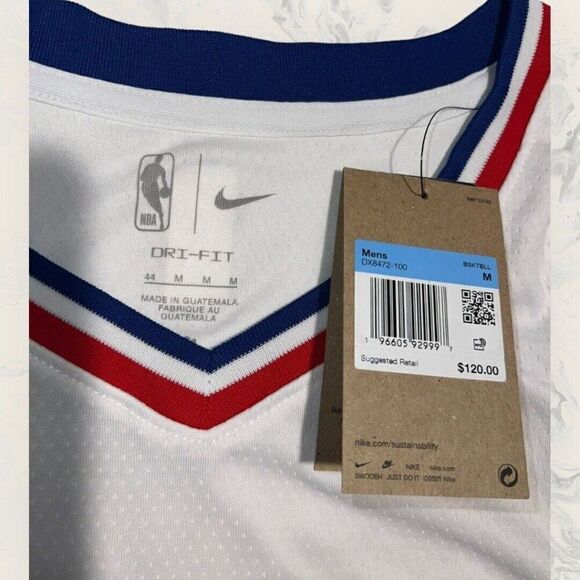Nike Swingman White Philadelphia 76ers Dri Fit Harden Jersey Men’s Size Medium - Picture 4 of 5